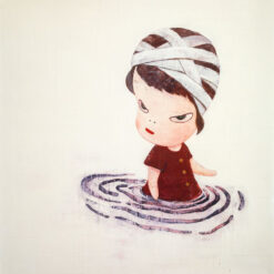 girl with bandages painting