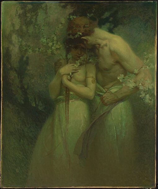 Alphonse Mucha “Spring Night” Oil Painting Reproduction – Hand Painted Art Nouveau Wall Art