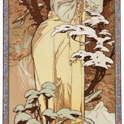 Alphonse Mucha “Invierno” (1897) - Pintura al óleo pintada a mano Reproducción | Art Nouveau Wall Art