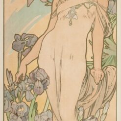 Alphonse Mucha Les Fleurs El Iris cuadro al óleo pintado a mano reproducción