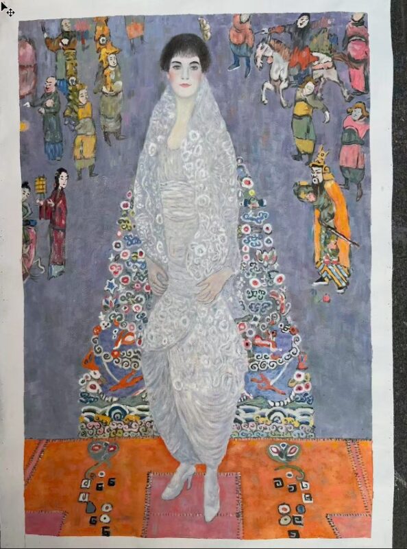 Hand-Painted Reproduction: Gustav Klimt's "Portrait of Baroness Elisabeth Bachofen-Echt 2 Hand-Painted Reproduction: Gustav Klimt's "Portrait of Baroness Elisabeth Bachofen-Echt oil painting by Dafen Oil Painting Village Studio