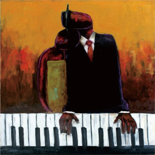 Museum Quality Master Copy: Abstract Piano Player Hand-Painted Oil Painting – Expressionist Musician Wall Art – Heavy Textured Canvas