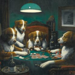 Poker Game 1903 Dogs Playing Poker hand painted oil painting