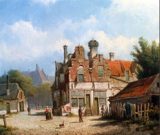 A Dutch Town Scene | Museum-Quality Hand-Painted Oil Reproduction