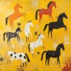 Modern Abstract Colorful Horses Oil Painting on Canvas - Expressionist Animal Wall Art for Living Room Decor - 100% Hand-Painted 2 Hand-painted-modern-abstract-horses-oil-painting-on-canvas