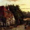 Willem Koekkoek Figures In A Dutch Street oil painting reproduction by Dafen Studio