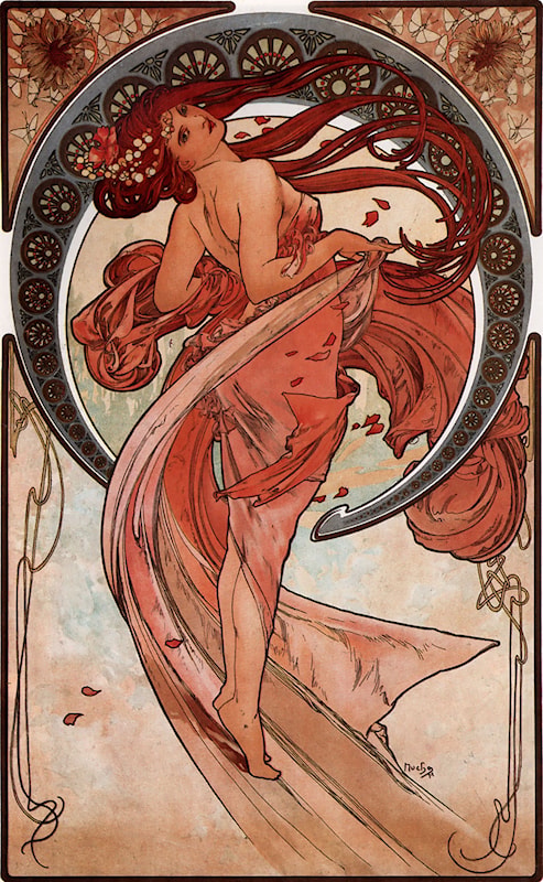 Alphonse Mucha “Dance” (1898) – Hand Painted Oil Painting Reproduction | Art Nouveau Wall Art
