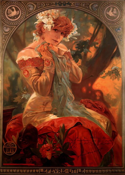 Alphonse Mucha “Lefèvre-Utile” (1903) – Hand Painted Oil Painting | Art Nouveau Wall Art