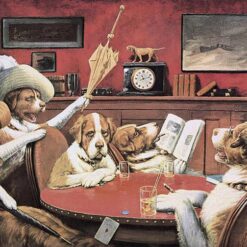 Sitting Up with a Sick Friend 1903 Dogs Playing Poker hand painted oil painting