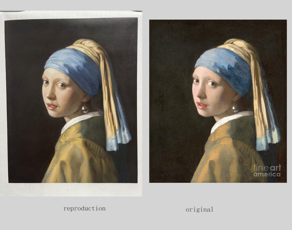 Girl with a Pearl Earring – Museum Quality Hand-Painted Oil Painting Reproduction 1 Das Mädchen mit dem Perlenohrring - Reproduktion eines handgemalten Ölgemäldes in Museumsqualität