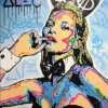 NEW Kate Moss Playboy Bunny Graffiti Art – Hand Painted Pop Art Oil Painting | DaFen Studio 2 Kate Moss Playboy Bunny graffiti art peinture à la main pop art peinture à l'huile par DaFen Oil Painting Village Studio