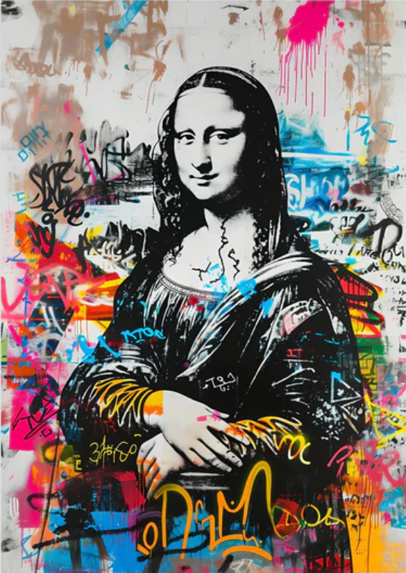 Graffiti Mona Lisa Oil Painting Reproduction – Hand Painted Street Art Copy | DaFen Studio