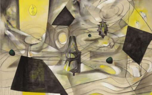 Museum-Quality Hand-Painted Copy of Roberto Matta “Cosmic Subconscious” Surrealist Oil Painting | Custom Sizes & Framing Options