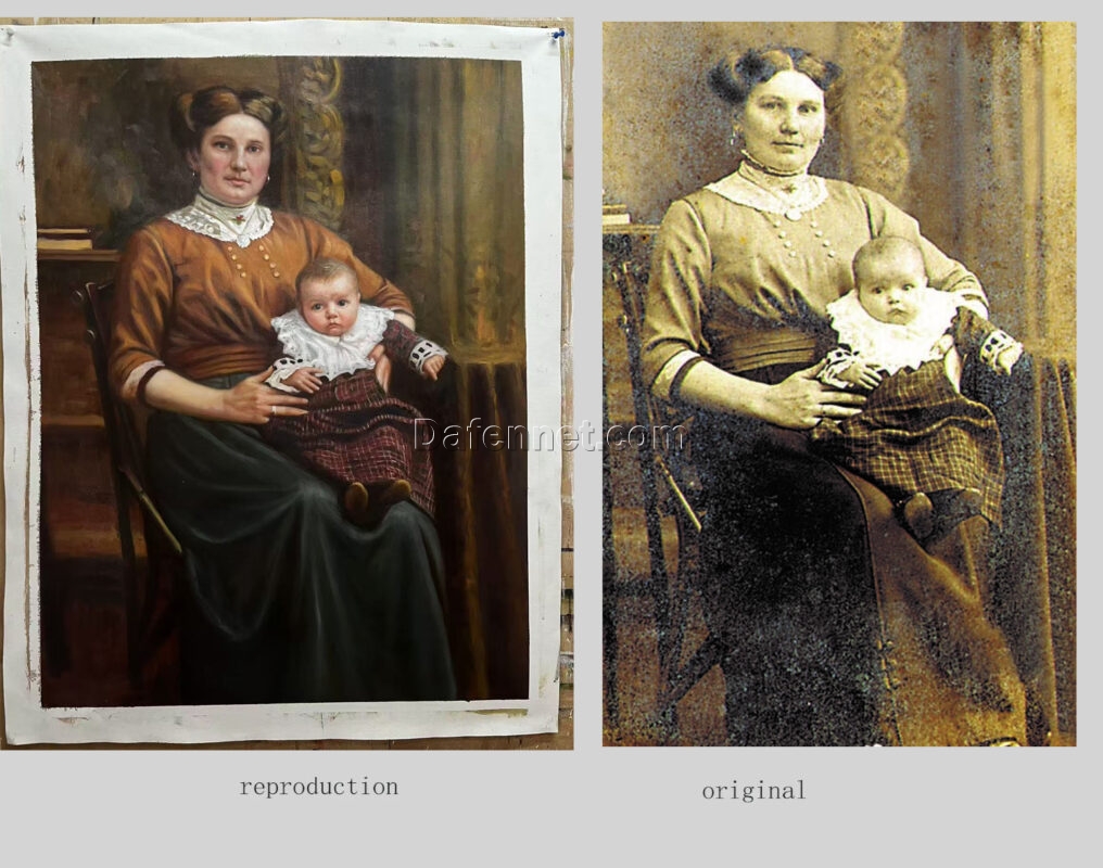 Custom Hand-Painted Portrait Commission: From Vintage Photo to Classic Art 🎨 1 Custom Hand-Painted Portrait Commission: From Vintage Photo to Classic Art 🎨 oil painting by Dafen Oil Painting Village Studio