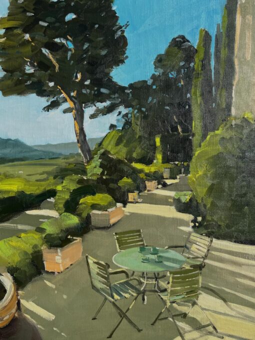Da Fen Village Tuscan Terrace Oil Painting Reproduction, Hand-painted Italian Landscape Copy