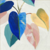 Feng Shui Colorful Leaves Oil Painting – Modern Abstract Botanical Wall Art