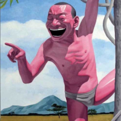 Laughing Man in Savanna Contemporary Pop Art Oil Painting Reproduction - Dafen Village Hand-Painted Wall Decor   Yue minjun