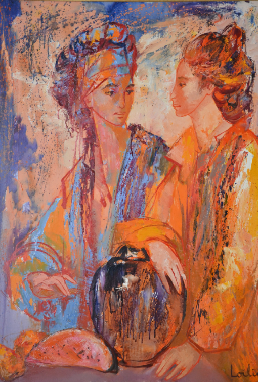“Dialogue” – Hervé Loilier Master Copy Oil Painting | Dafen Village Hand-Painted Reproduction for Home Decor