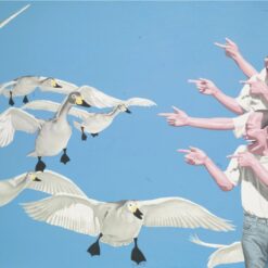 Yue Minjun Big Swans Pintura al Óleo Reproducción | Pintado a Mano Arte Chino Contemporáneo
