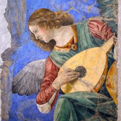 Hand-Painted Melozzo da Forlì: An Angel Playing the Lute | Museum-Quality Oil Painting Reproduction