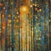 Hand-Painted Klimt-Inspired Enchanted Forest Oil Painting – Museum Quality Symbolist Landscape Wall Art