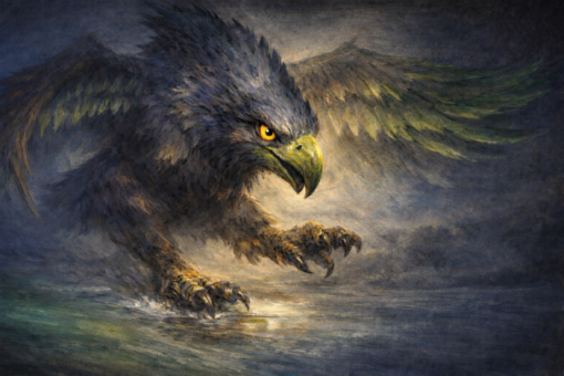 Majestic Storm Griffin – Hand-Painted Museum Quality Mythical Animal Oil Painting