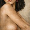Elegant Muse with Ruby Earring – 100% Hand-Painted Museum Quality Oil Painting 2 Elegant Muse with Ruby Earring – 100% Hand-Painted Museum Quality Oil Painting oil painting by Dafen Oil Painting Village Studio