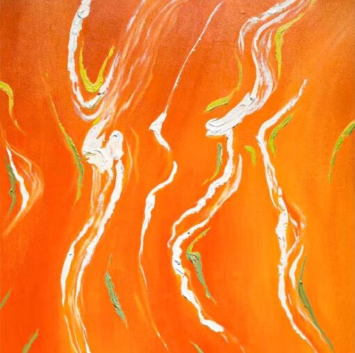Hand-Painted Abstract Orange Oil Painting, Textured Impasto Canvas Art, Modern Bold Color Wall Decor, Original Contemporary Artwork for Living Room, Office, Hotel