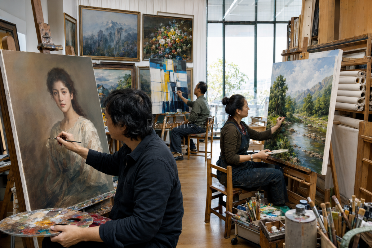 Dafen Oil Painting Village: A Booming Hub for Global Art Export 1 Dafen Oil Painting Studio