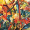 Heinrich Campendonk Style Expressionist Horses Oil Painting - Museum Quality Handmade Reproduction 2 Modern Art, Colorful Wall Art, Horse Oil Painting, Dafen Artist, Impasto Texture.