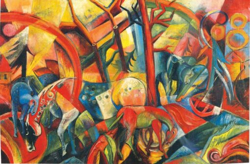 Heinrich Campendonk Style Expressionist Horses Oil Painting – Museum Quality Handmade Reproduction