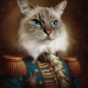 Royal Commander Custom Pet Portrait | Vintage Military Uniform Pet Canvas | Personalized Pet Art Gift
