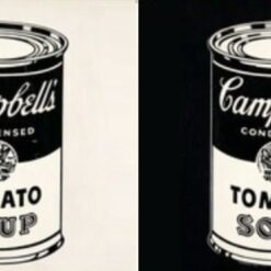 Framed Andy Warhol Campbell's Soup Can Diptych | Black & White Pop Art Reproduction