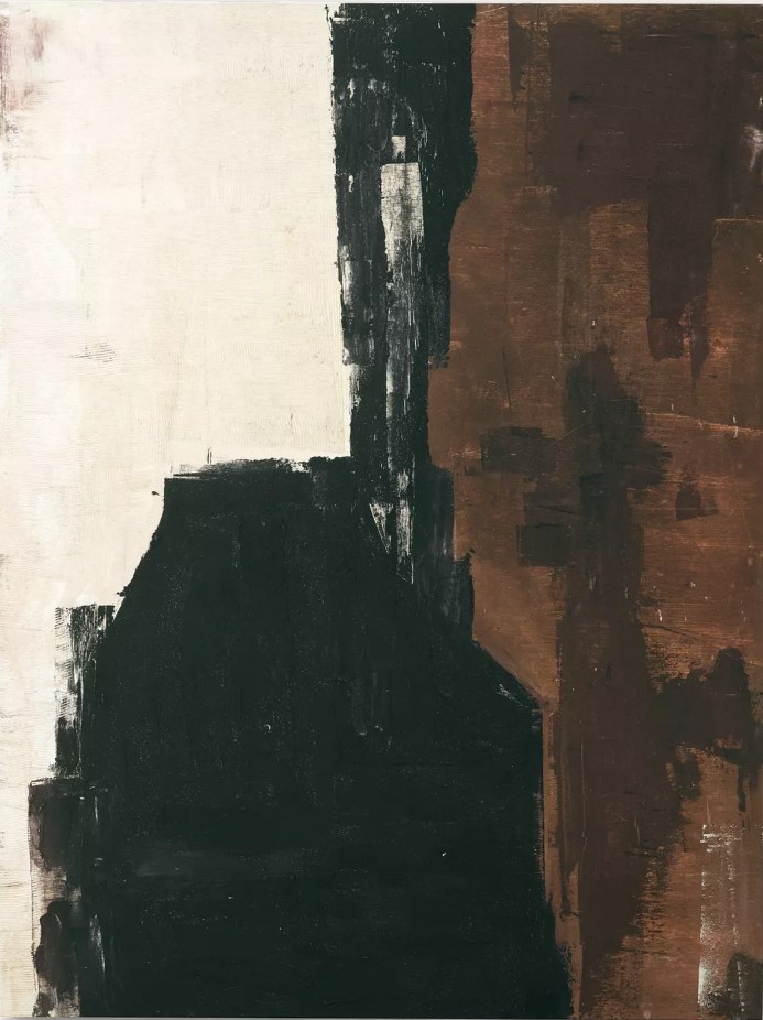 Contemporary Minimalist Abstract Hand-Painted Oil Painting – “Textured Tri-Tone” Museum Quality on Pure Linen Canvas