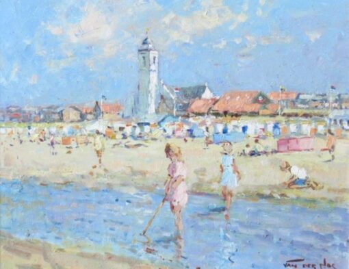 Bergen aan Zee: A Dutch Summer” – Custom Impressionist Oil Painting (Niek van der Plas Style), Hand-painted on Pure Linen