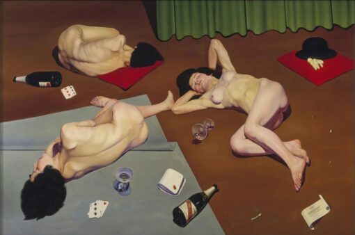 Cagnaccio di San Pietro reproduction, After the Orgy painting, Italian Magic Realism, Hand-painted oil replica