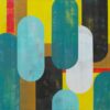 Hand-painted retro mid-century modern abstract canvas art by Dafen net