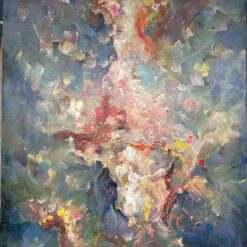 Nebula Vision - Original Abstract Oil Painting, Hand-painted Celestial Art on Linen Canvas