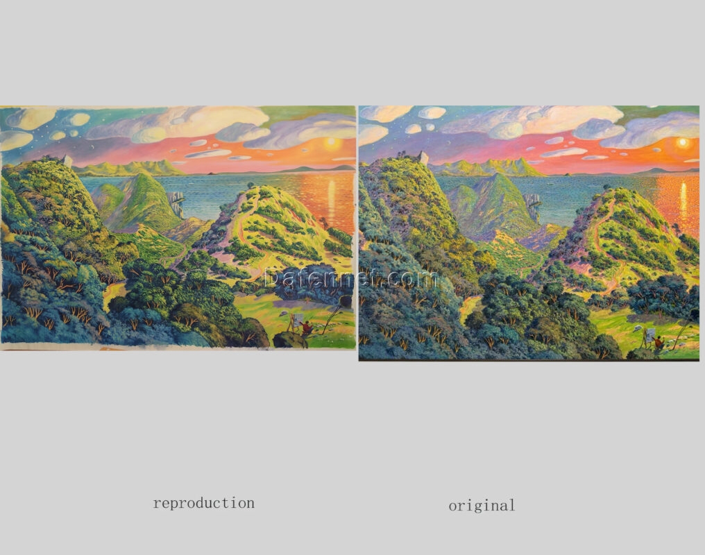 Museum-Quality Landscape Oil Painting Commissions: Hand-Painted Magical Realism by Dafen Studio 1 Commandes de peintures à l'huile de paysages de qualité muséale : Réalisme magique peint à la main par Dafen Studio