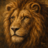 Hand-Painted Lion Portrait Oil Painting – Wildlife Canvas Art 1 Hand-Painted Lion Portrait Oil Painting