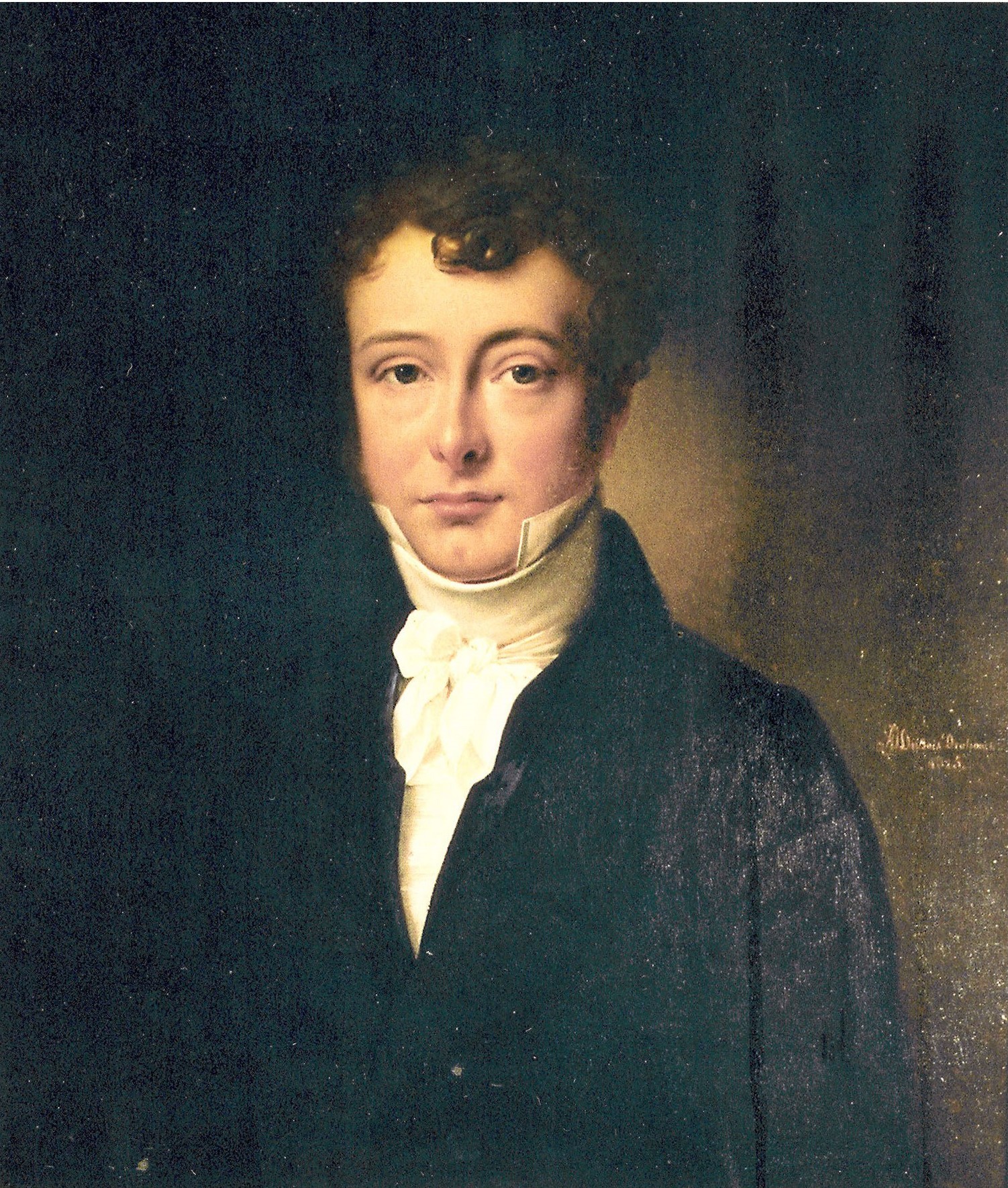 Hand-Painted Classical 19th Century Gentleman Oil Portrait