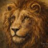 Hand-Painted Lion Portrait Oil Painting – Wildlife Canvas Art 1 A museum-quality, hand-painted classical oil portrait of a majestic male lion with a full mane, featuring rich earthy tones and detailed brushwork on premium linen canvas.
