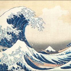Museum-quality hand-painted oil painting reproduction of Hokusai The Great Wave off Kanagawa on 10oz pure linen canvas.