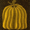 Hand-Painted Yayoi Kusama Yellow Pumpkin Oil Painting Reproduction on Canvas 1 Hand-painted Yayoi Kusama yellow and black pumpkin oil painting reproduction on canvas