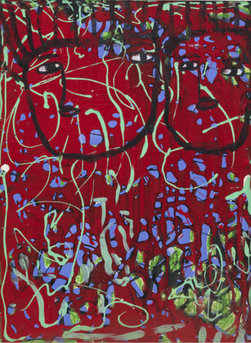 Janet Sobel – Untitled (Faces in Red) 100% Hand-Painted Oil Painting Reproduction