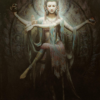 Dunhuang Guan Yin Bodhisattva - 100% Hand Painted Classical Oil Painting 1 100% hand painted Dunhuang Guan Yin Bodhisattva oil painting on canvas featuring serene facial expression and golden halo