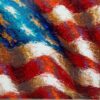 Liberty Unfurled" - Heavy Impasto Abstract American Flag 3D Oil Painting 1 United States Flag, Palette Knife