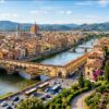 Florence Cityscape Oil Painting – Hand-Painted Panoramic Florence Duomo & Ponte Vecchio Landscape Canvas Art 2 Florence Oil Painting, Italy Landscape Canvas