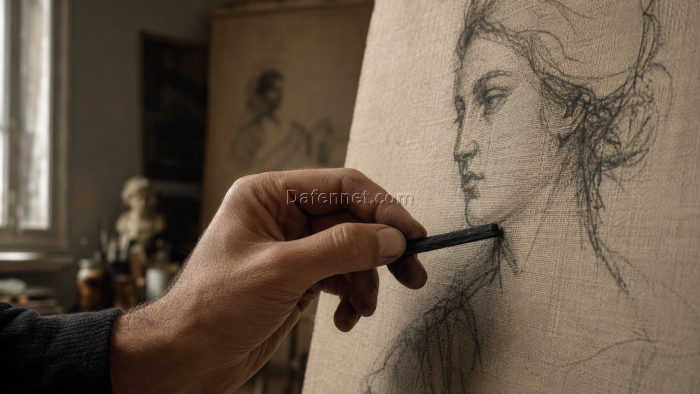The Lost Art of Underdrawing: How to Draft on Canvas for Oil Painting Like a Master 2 The Lost Art of Underdrawing: How to Draft on Canvas for Oil Painting Like a Master oil painting by Dafen Oil Painting Village Studio