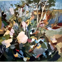 Sylvan Echoes - Tableau abstrait moderne représentant un paysage, sur toile